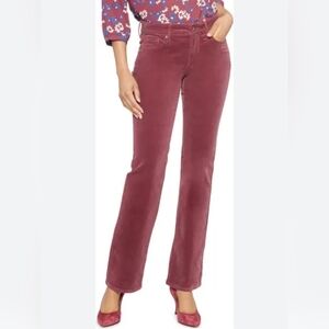 NYDJ Marilyn Corduroy Straight Leg Pants in Husk / dusty rose Size 6 Short